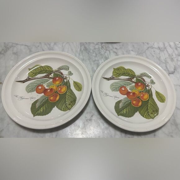 X 2 Portmeirion England Pomona Biggarreux Cherry Salad Plate EUC 8 5/8” - Picture 1 of 7